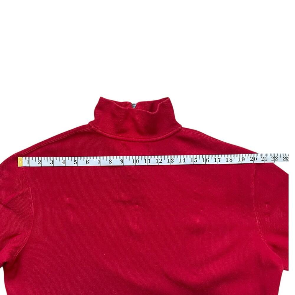 Polo Ralph Lauren Estate Rib Quarter Zip Mock Neck Pullover Sweater Med Red - Picture 11 of 12